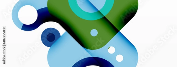 Fototapeta Creative geometric wallpaper. Minimal bubble arrow and circle abstract background. Techno business template for wallpaper, banner, background or landing