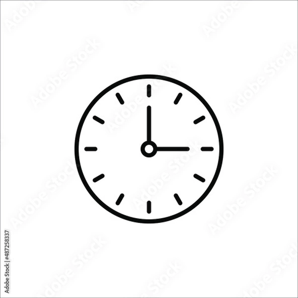 Obraz Clock icon in trendy flat style isolated on background. Clock icon page symbol for your web site design on white background