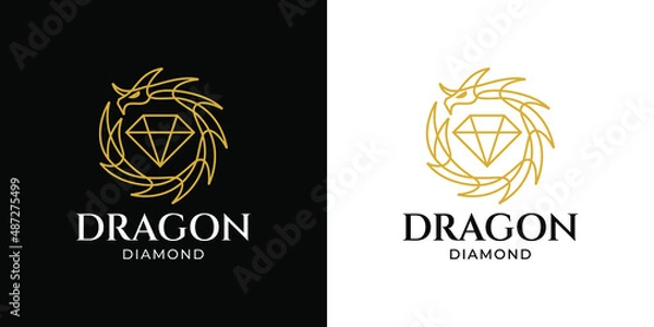 Obraz Dragon Diamond Logo Monoline Style