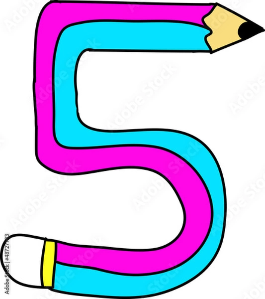 Fototapeta number cartoon