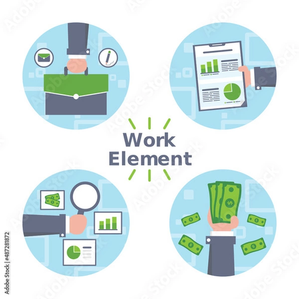 Obraz Icons set of Work Element