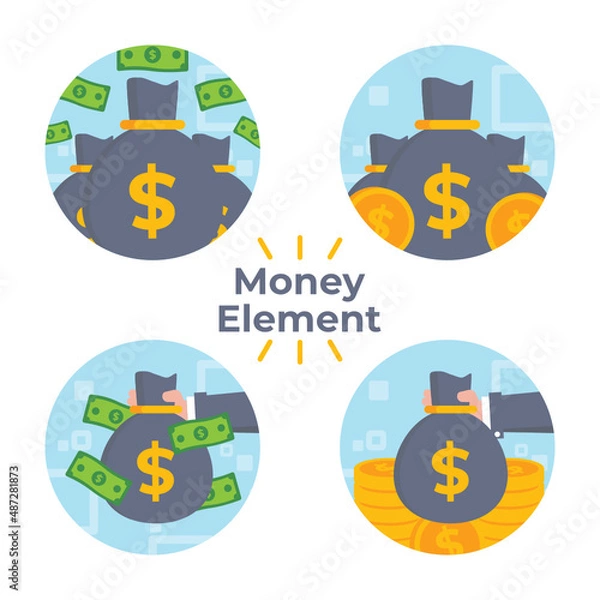 Obraz Icons set Of Money Element
