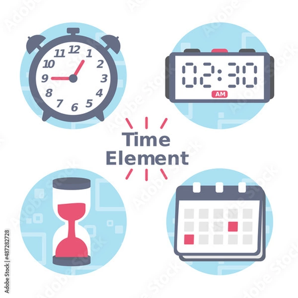 Fototapeta Icons set of Time Element