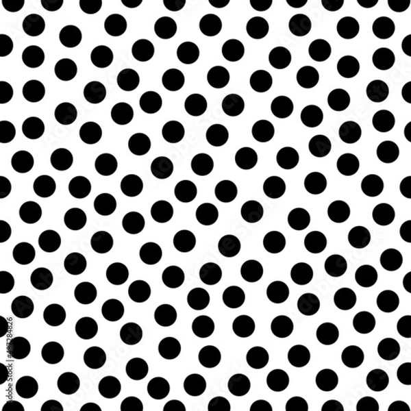 Fototapeta Black polka dots on white background. Seamless vector pattern.
illustration Eps10.
