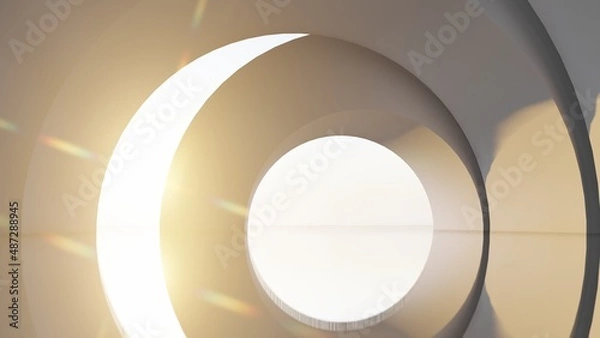 Fototapeta Abstract architecture background arched interior 3d render