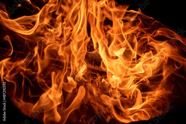 Fototapeta fire flames background