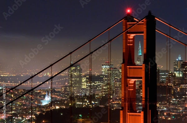 Obraz Golden Gate Bridge i San Francisco w nocy