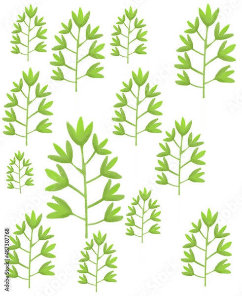 Obraz seamless pattern with green leaves