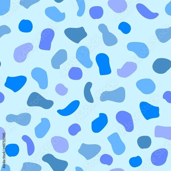 Fototapeta Seamless pattern with coloured stains on blue background. Vector design.