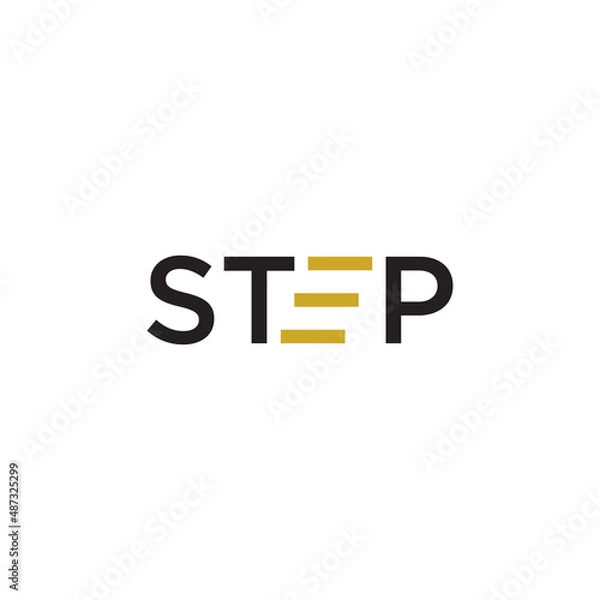 Obraz text step logo design vector illustration.