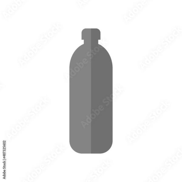 Fototapeta Bottle grey flat vector icon