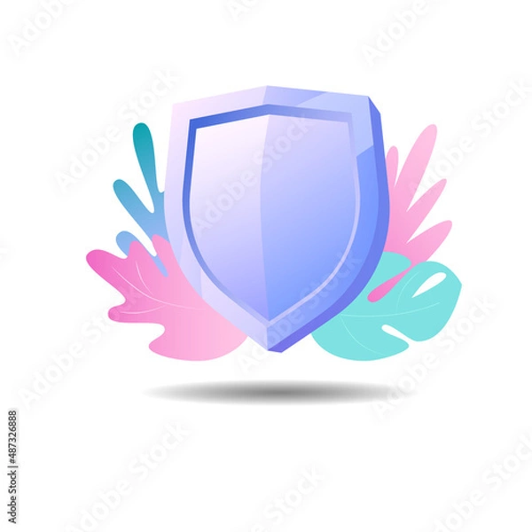Fototapeta 3d shield. Isolated vector illustration 