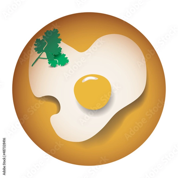 Obraz vector background with scrambled eggs, food
