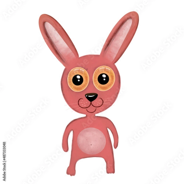Obraz Pink funny rabbit