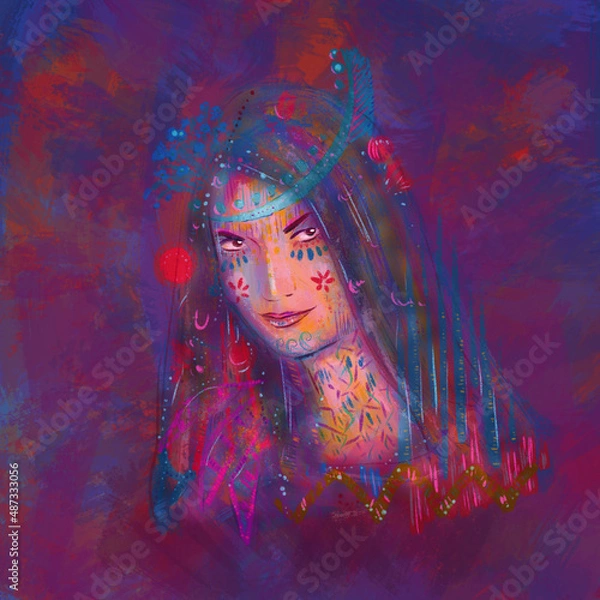 Obraz Portrait of a girl in an abstract style