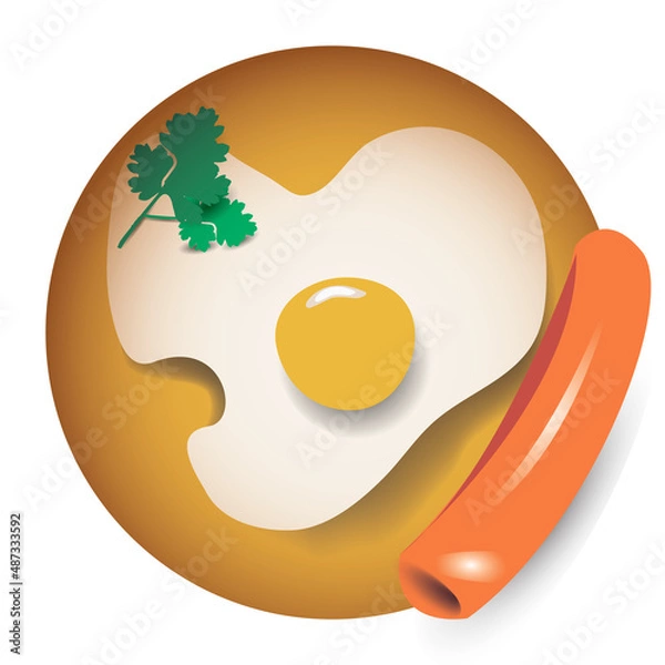 Obraz vector background with scrambled eggs, food