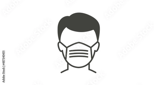 Obraz Face Mask icon. Vector isolated editable linear illustration