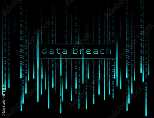 Obraz data breach text cyber attack