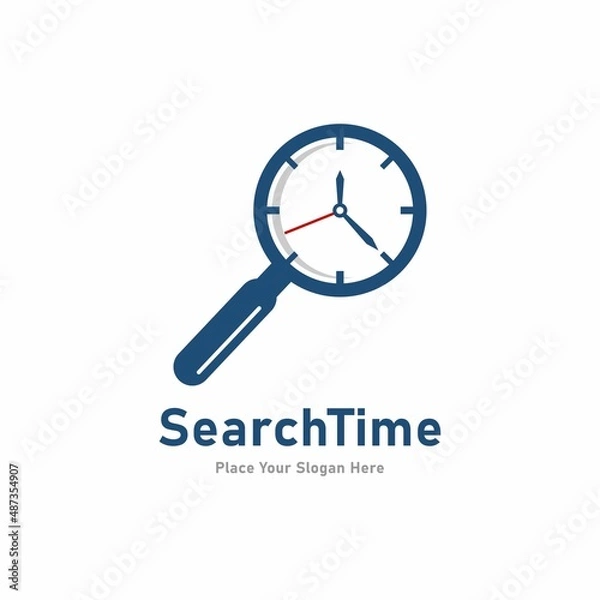 Fototapeta Search time logo design. Suitable for business, web, art and symbol