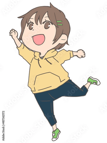 Obraz ジャンプする女の子