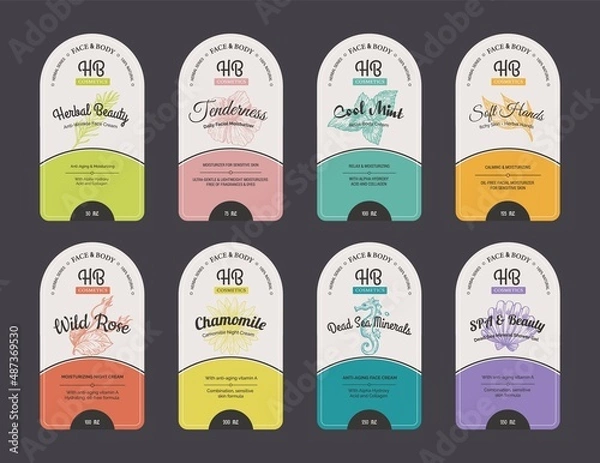 Obraz Cosmetic cream label for container package design