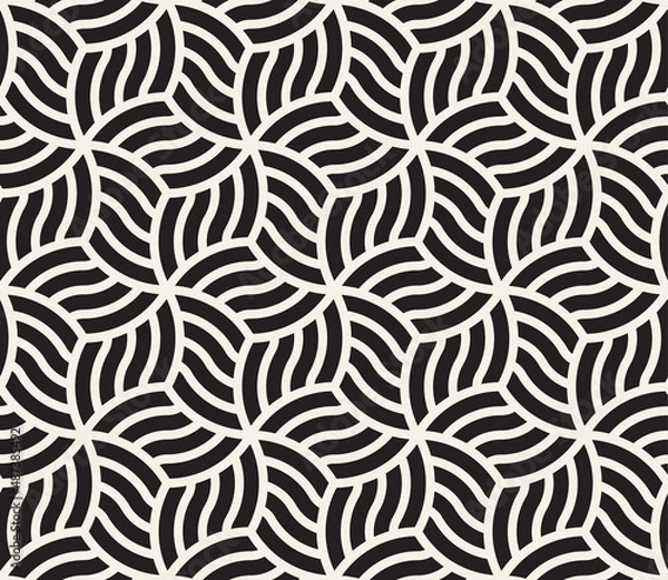 Fototapeta Vector seamless pattern. Repeating abstract geometric elements. Stylish monochrome background design.