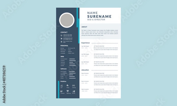 Obraz Elegant resume layout template