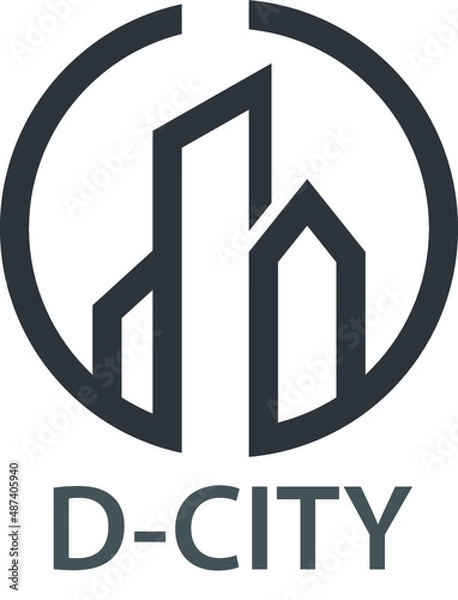 Obraz Letter DC Logo Design, City Logo Design | Building Logo