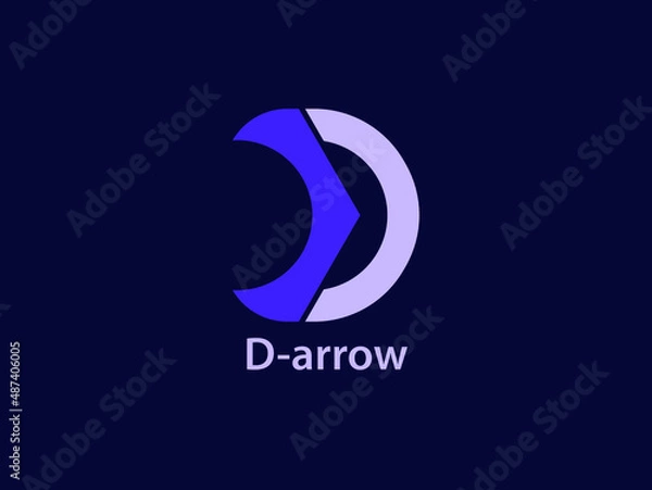 Obraz Letter D logo with arrow | arrow symbol | d arrow logo