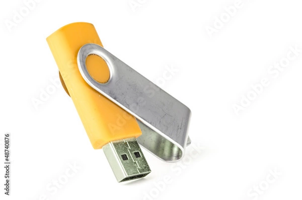 Fototapeta Yellow usb memory stick