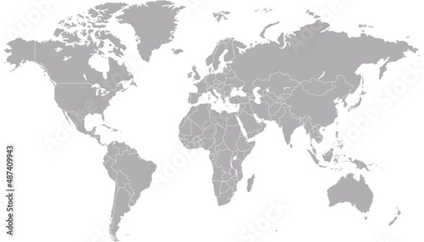 Obraz World map. Silhouette map.	