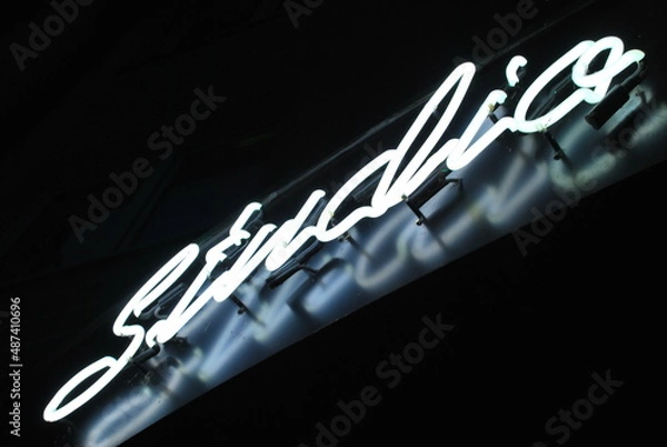 Obraz White neon studio