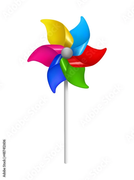 Fototapeta Rotating Windmill Toy Composition