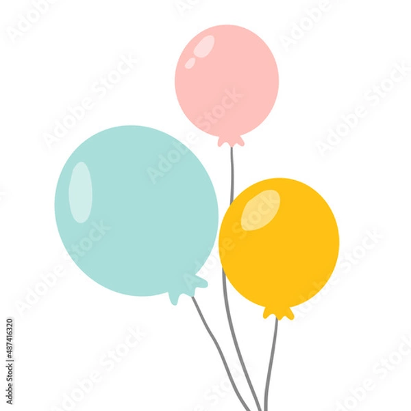 Fototapeta Vector illustration, balloons isolated on a white background.