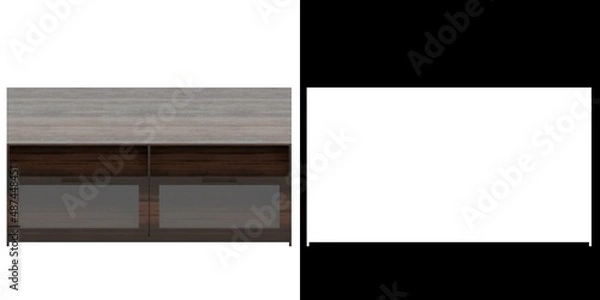 Fototapeta 3D rendering illustration of a tv cabinet