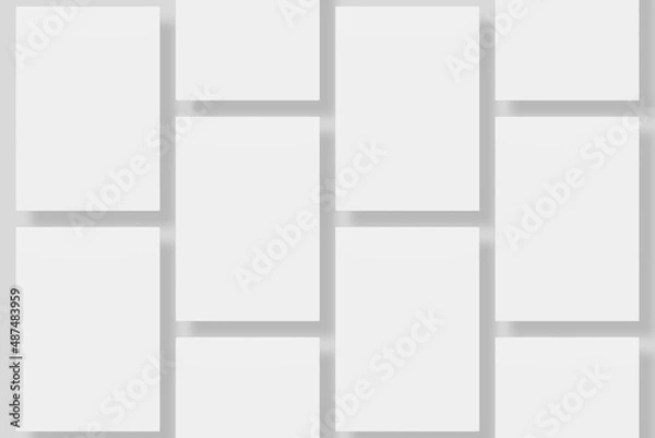 Obraz Floating blank paper for mockup. 3D Render.