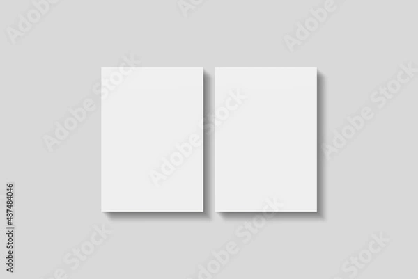 Obraz Stack blank paper for mockup. 3D Render.
