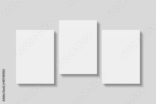 Fototapeta Stack blank paper for mockup. 3D Render.