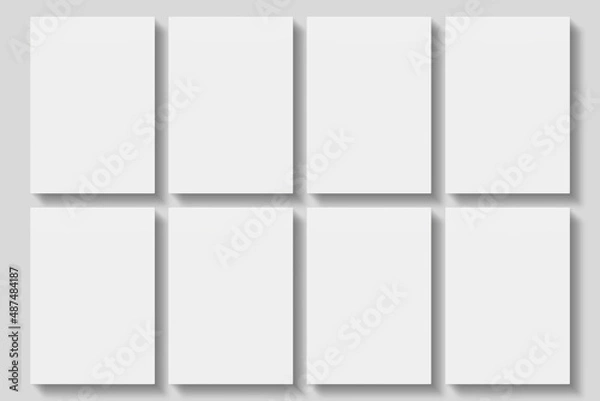 Obraz Stack blank paper for mockup. 3D Render.