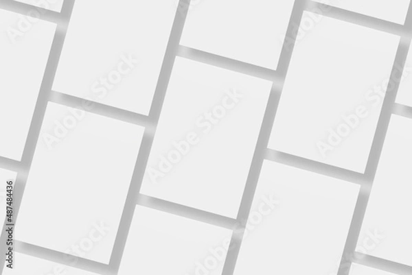 Fototapeta Floating blank paper for mockup. 3D Render.
