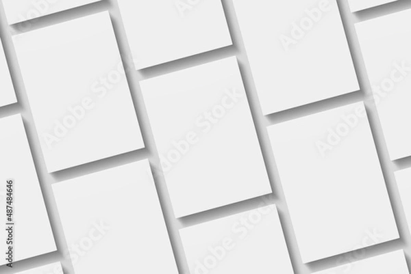Obraz Stack blank paper for mockup. 3D Render.