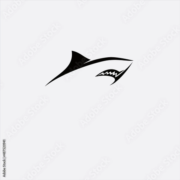 Fototapeta simple creative logo design shark