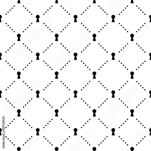 Obraz Seamless ornament with key hole. Secret concept. Mystery, clue and magic wallpaper. Mystical fairytale, fantasy secrecy background