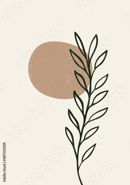 Fototapeta Mid century sunset print boho minimalist printable wall art