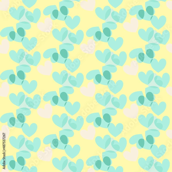 Obraz Vector seamless love symbol half-drop pattern, with stylish hearts  