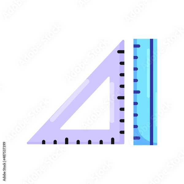 Obraz triangular and straight ruler illustration
