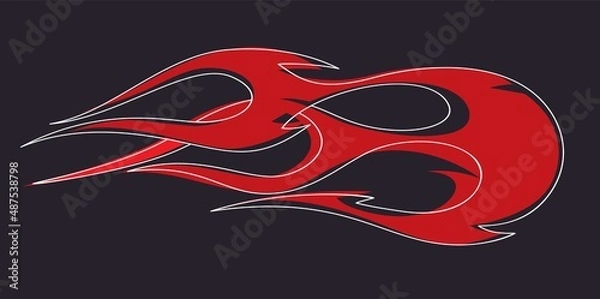 Obraz Fire emblem, old school flame shaped element, isolated vector illustration
