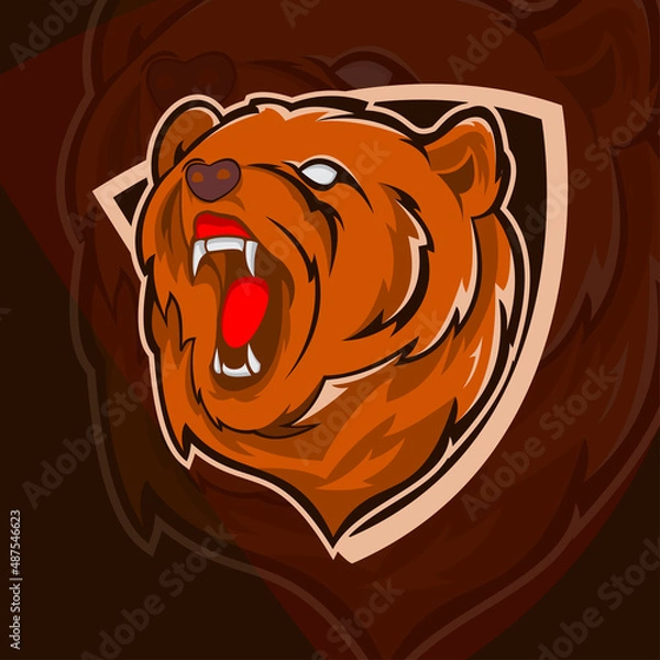 Obraz angry bear logo mascot
