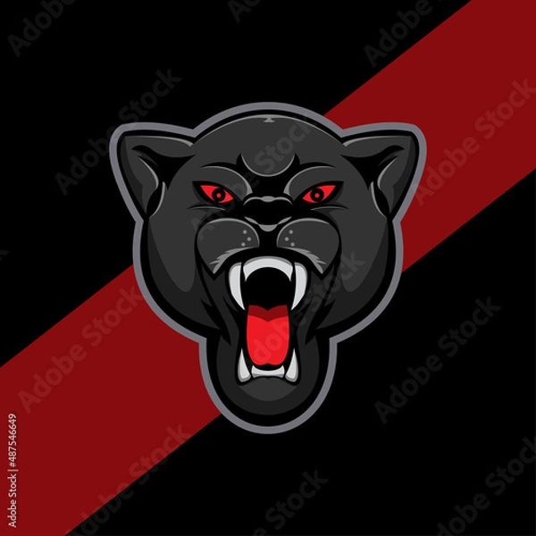 Obraz lion head logo mascot template