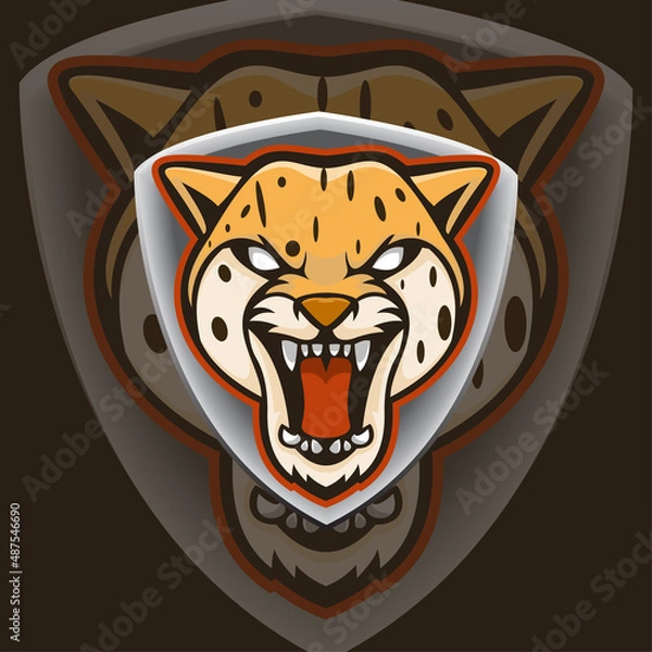 Obraz cheetah logo mascot template